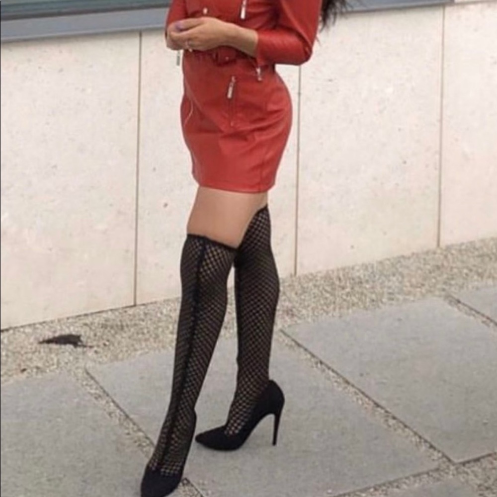 Thigh High Fishnet Heels